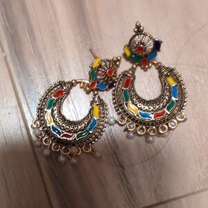 Colorful Enamel Hoop Earrings